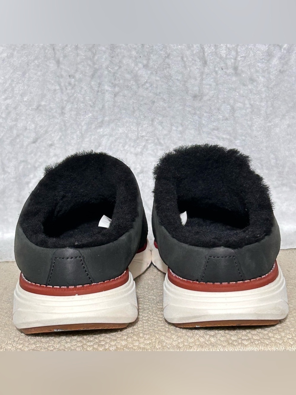 L.L.Bean Womens Black Kennebec Suede Shearling SlipOn Clogs Slippers Shoes SZ 8M - Picture 4 of 11